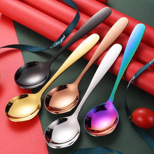 304 stainless steel spoon, table round spoon, new palace spoon, soup spoon with deep glossy round bottom, factory wholesale