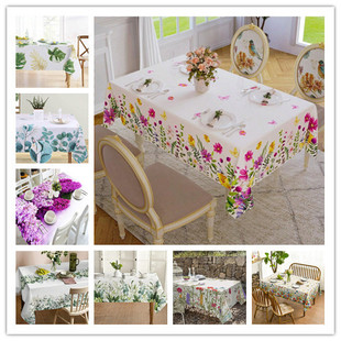 Amazon cross-border waterproof tablecloth table printing colorful kitchen pattern home digital printing tablecloth round