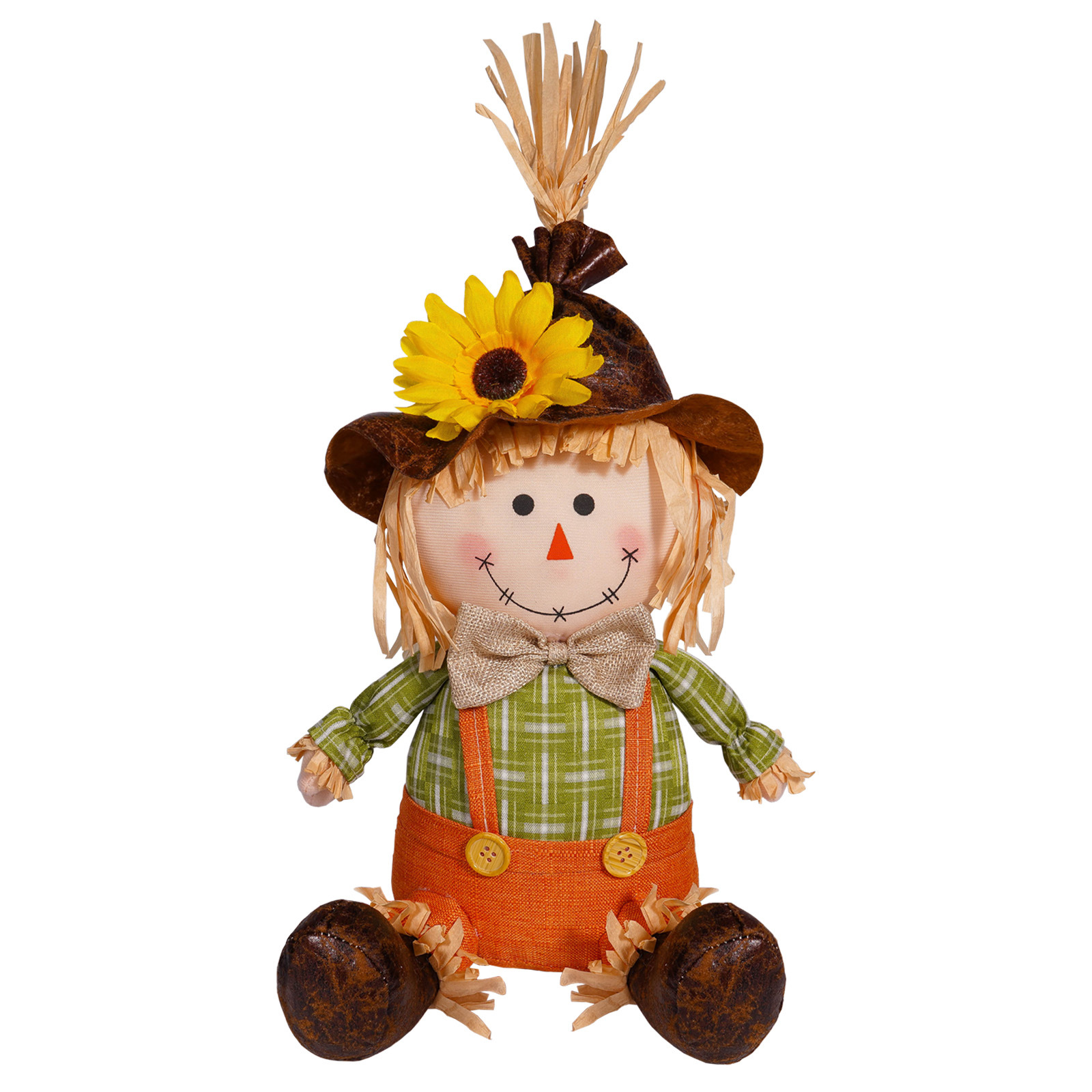 Transfronterizos nuevo hombre de paja de otoño girasol decoración muñeca de paja decoración decoración del festival de cosecha