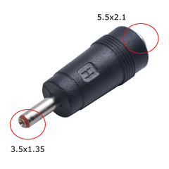 DC adapter 5.5*2.1 female to 3.5*1.35 male laptop power adapter converter plug 5521