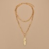 Accessory, golden metal chain, pendant, necklace, European style