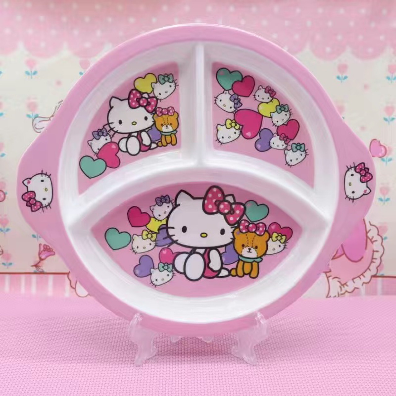 元のメーカーの卸売り膜の中で子供の段の食事の皿の円形の多格の子供の食器の3段の4段の食事の皿を貼ります。