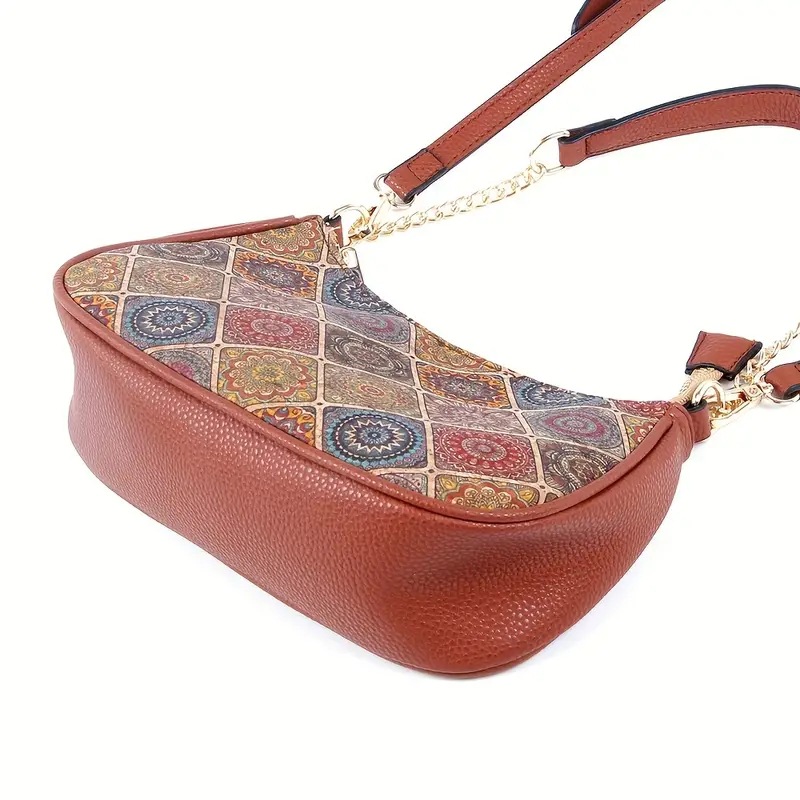 2024 Lingge Printed Art Handbag, Elegant Underarm Bag, Fashionable, Simple, and High Grade Single Shoulder Bag Bottom PU_voghion.com