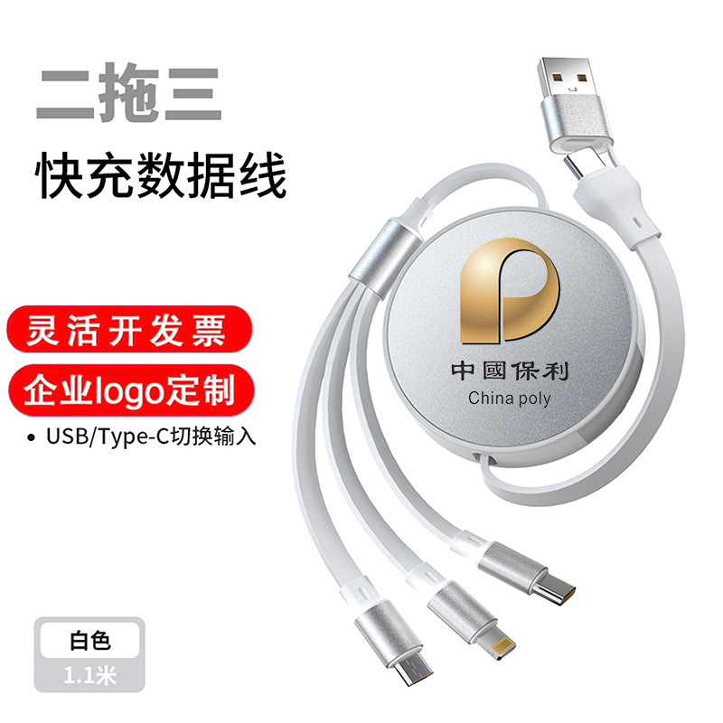 2対3 100W格納式充電ケーブル、高品質ギフト、電子商取引、Amazonモデル、カスタマイズ可能なロゴ印刷、超薄型|undefined