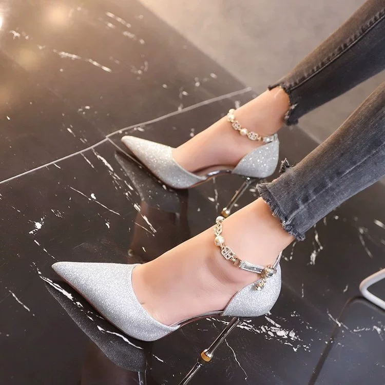 Sandals high heels, summer footwear, wedding shoes pointy toe