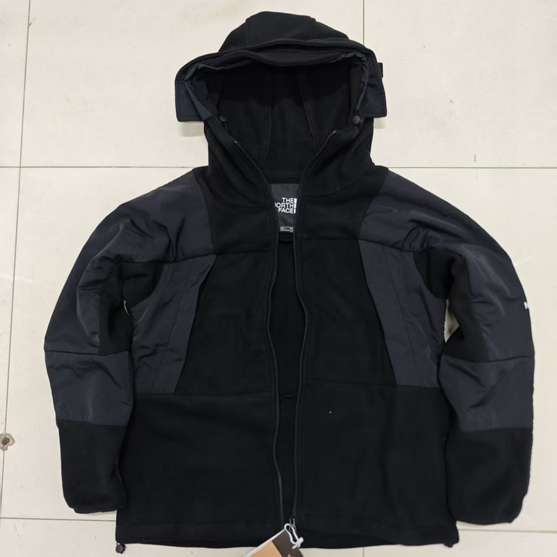 Cross-Border Tnf European and American Trendy Brand Spring, Autumn, and Winter Outdoor Color-Blocking Casual Fleece Jacket with Hood and North Face Embroidery