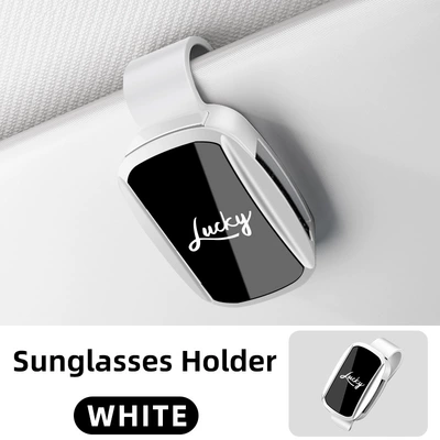 Holder Wholesale, Car Glasses Clip/Bill Clip - y02-mirror-style-white-lucky