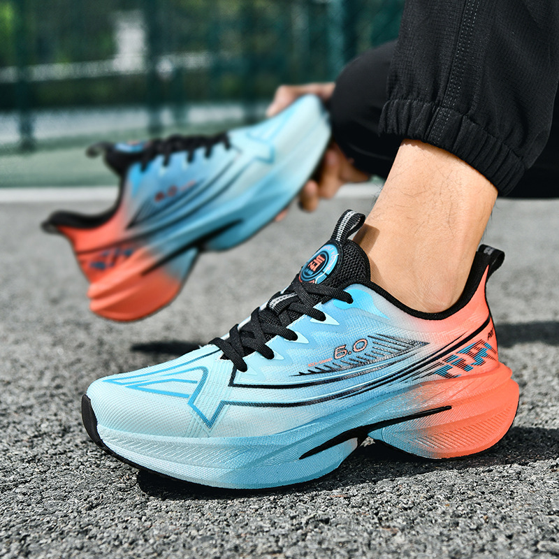 National Tide juvenil amortiguador rebote realmente explosivo zapatos para correr hombres 2025 nuevo calzado deportivo antideslizante y transpirable de suela gruesa