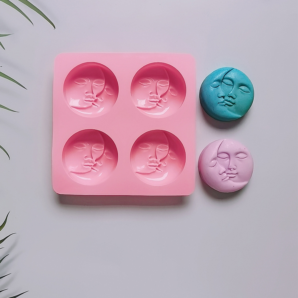 4 Jabón facial de doble cara con 588 galletas molde de silicona pastel helado pudín molde de postre jabón utensilios para hornear