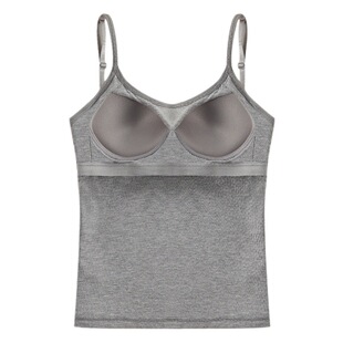 Threaded Suspenders Vest with Chest Pad Anti-glare Beautiful Back Base Shirt All-match Wear-free Bra One-piece Underwear for Women
