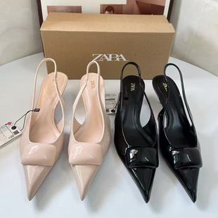 ZAR������Ʒ ŮЬ ��ɫ��Ƥ����¶������Ь�\�ڹ�����Ь؈����Ь