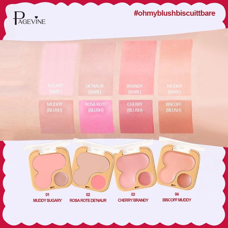 Explosiones transfronterizas PAGE VINE blush concealer en un solo disco mate brillante sombra crema nasal comercio exterior