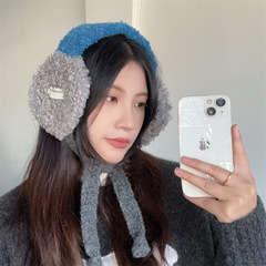 韩版冬季护耳保暖耳罩羊毛圈圈纱羊羔绒系带防风骑车户外耳套耳捂