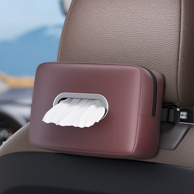 Armrest Box Nappa Leather Car – Car tissue box/set - red-3109-tissue-box