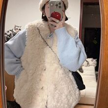 衣服女款春季皮草马甲女秋冬季新款保暖毛毛背心叠穿毛绒外套