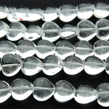天然A貨巴西白水晶心形diy手鏈項鏈配件半成品水晶愛心散珠串珠