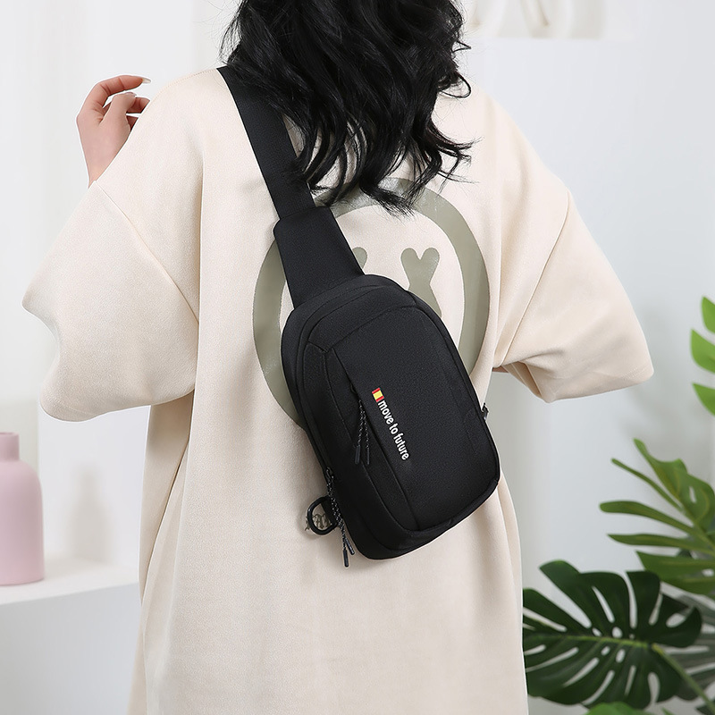 Nuevo tipo de bolso de pecho universal de estilo coreano letras de impresión de moda mochila deportiva casual universal mochila para hombres