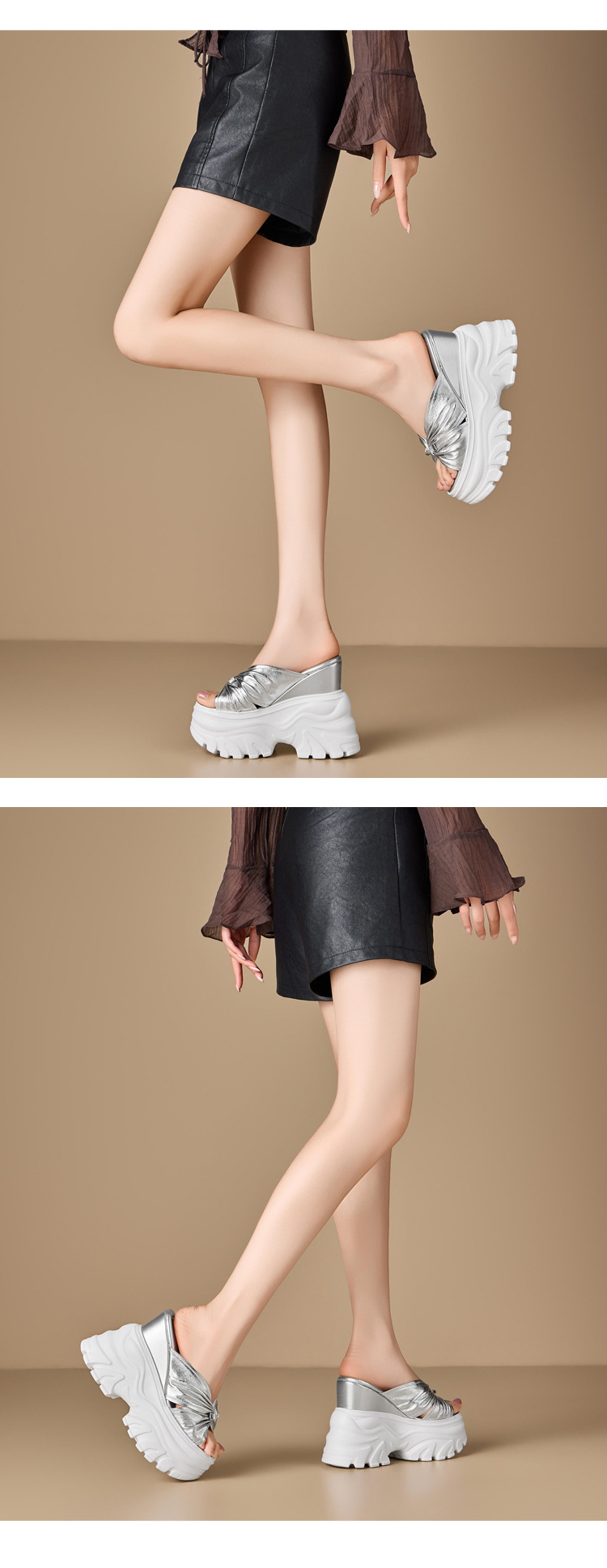 Sandal cao gót nữ hở mũi đế xuồng gót 12cm/14cm quai ngang — Bạc 12cm, Bạc 14cm, Đen 12cm, Đen 14cm chi tiết 10