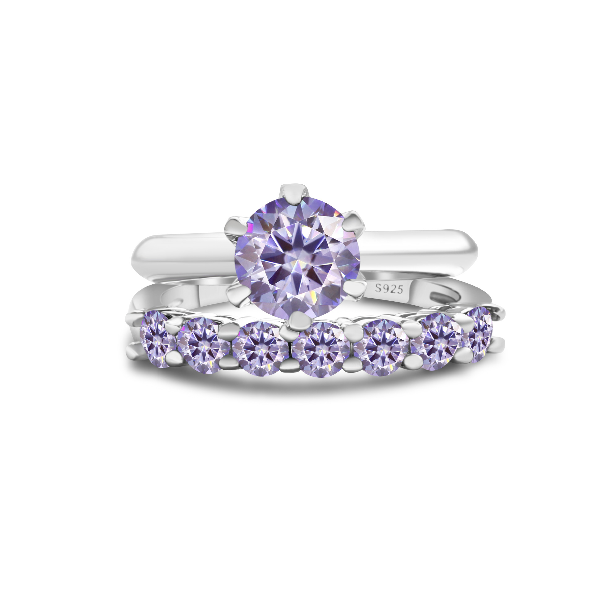 1.7CT anillo de piedra de moissanita oro S925 plata de moissanita conjunto con certificado GRA