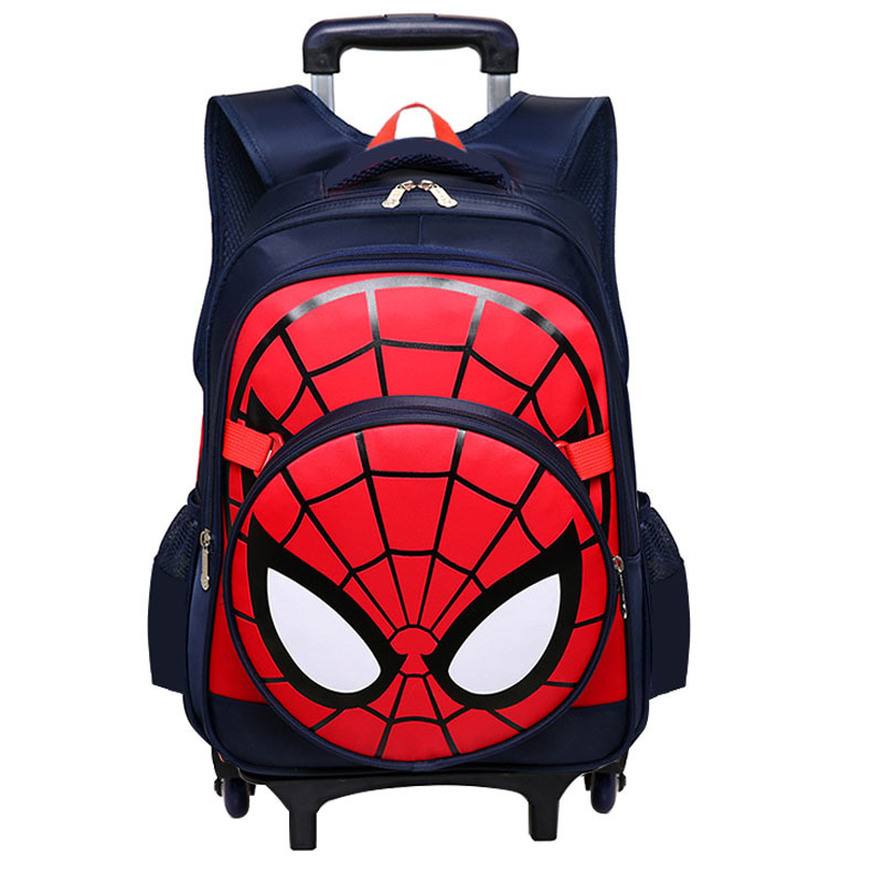 Cabus Spider-Man trolley de los niños Escuela Primaria estudiante grado 3-6 niños de gran capacidad de escalada de la escalera