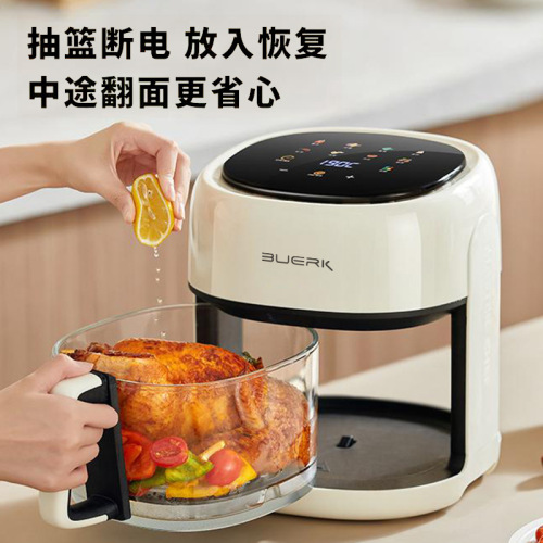 Cross-border Household Large Capacity Glass Visible Inner Pot Air Fryer Smart Multifunctional Electric Fryer Hot Sale