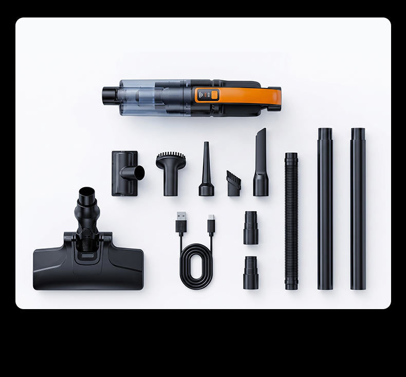 Car-mounted vacuum cleaner, handheld wireless, dual-use for car and home, portable, rechargeable, for floor hair and debris cleaning, cross-border
