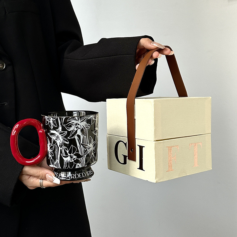 设计感马克杯小众中古风杯子陶瓷水杯下午茶拿铁杯送女生伴手礼|undefined