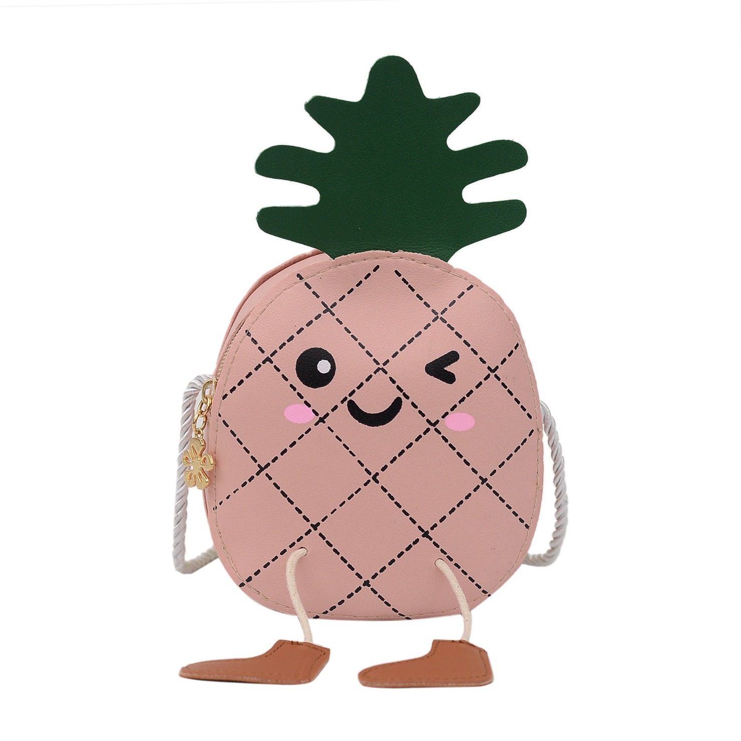 2020 nueva moda Linda piña hombro crossbody estilo coreano bebé accesorios monedero para niños y niñas