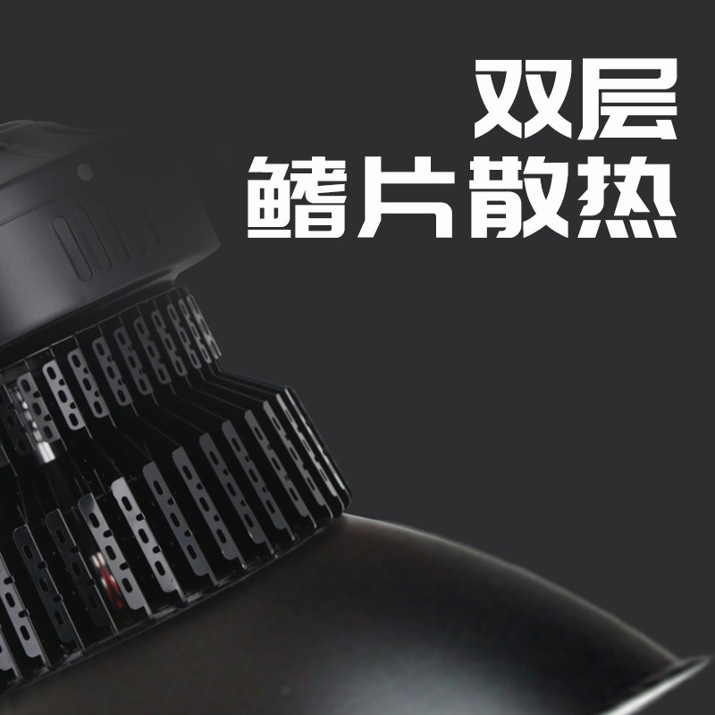 Cross-border LED industrial and mining lights, black fin panel factory lights, indoor court lighting lights, anti-glare ceiling lights