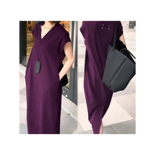 设计感领飞飞袖连衣裙胖特大码300斤夏季宽松遮肚显瘦恤长裙