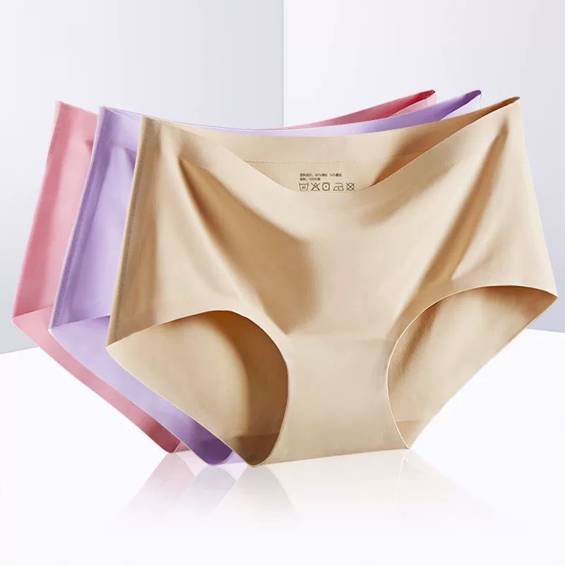 Новый год красный девушки нижнее белье Ice Silk бесшовные Цельные Трусы плюс размер талии маска брюки оптом