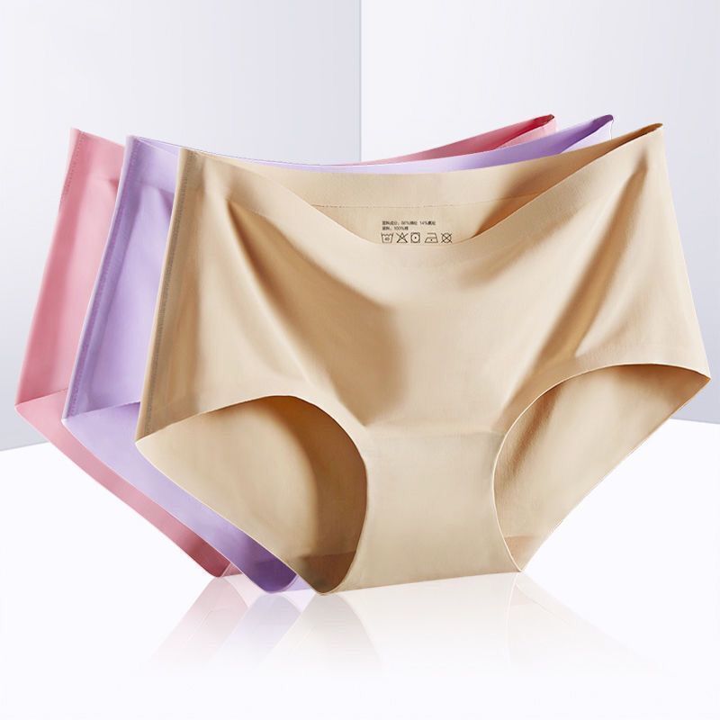 New this year red girls underwear Ice Silk seamless one-piece briefs large size waist mask pants wholesale