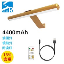 新跨境椭圆油画灯磁吸浴室镜前灯摇控可调光三色温壁画灯无频闪