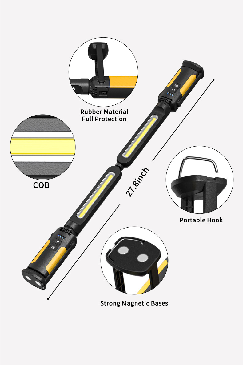 Amazon multi-functional work light, COB rechargeable repair light, long battery life, magnetic base, high brightness, garage emergency light, automotive repair light