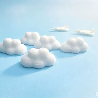 加工定制3D打印桌面照片夹底座摆件 创意绒绒云朵造型照片支架