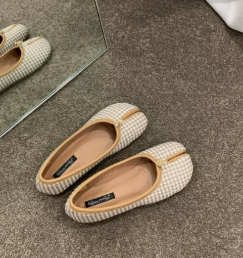 살구 체크 무늬