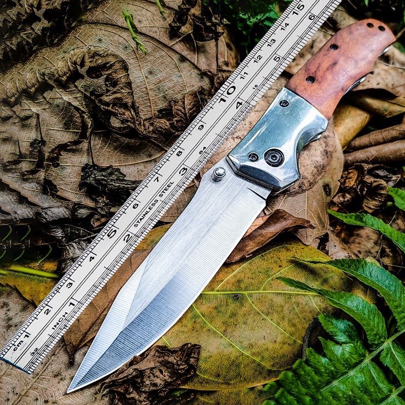 跨境热销折叠刀木质手柄便携口袋刀锋利高档刀水果刀厂家批发刀具