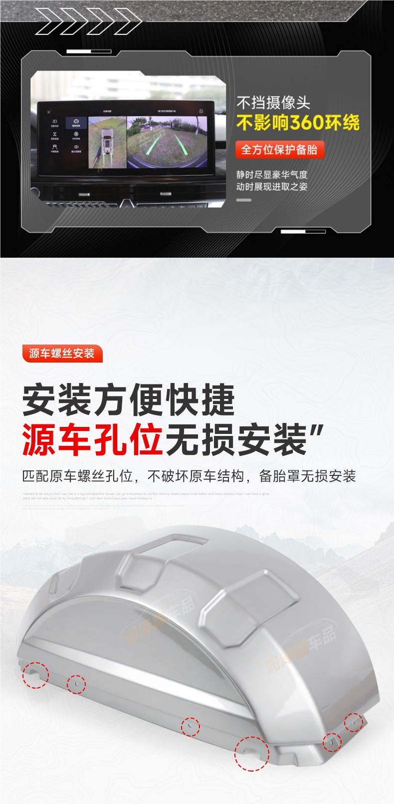 Tank 400Hi4-T Mecha Spare Tire Cover with Light All-Inclusive Original Car Color Spare Tire Shell Streamer Light Modification Accessories