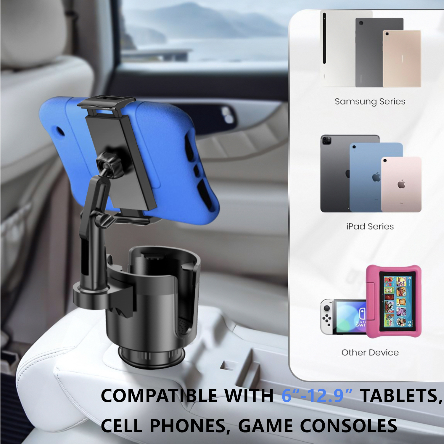 Car mobile phone water cup holder multi-functional water cup holder car mobile phone air outlet holder two-in-one beverage holder