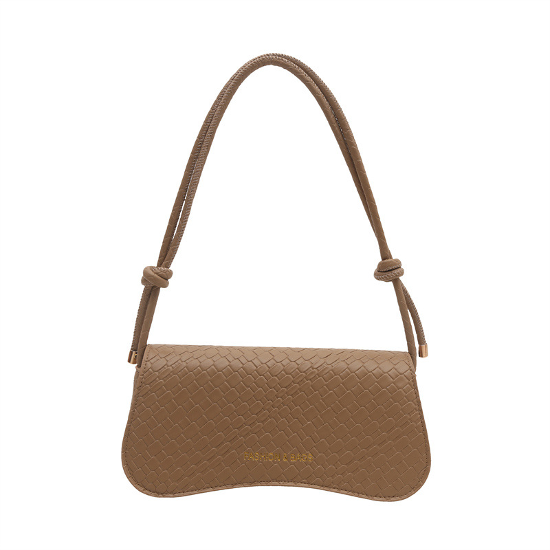 Casual simple retro moda tejido patrón 2025 color sólido verano nueva moda popular bandolera portátil