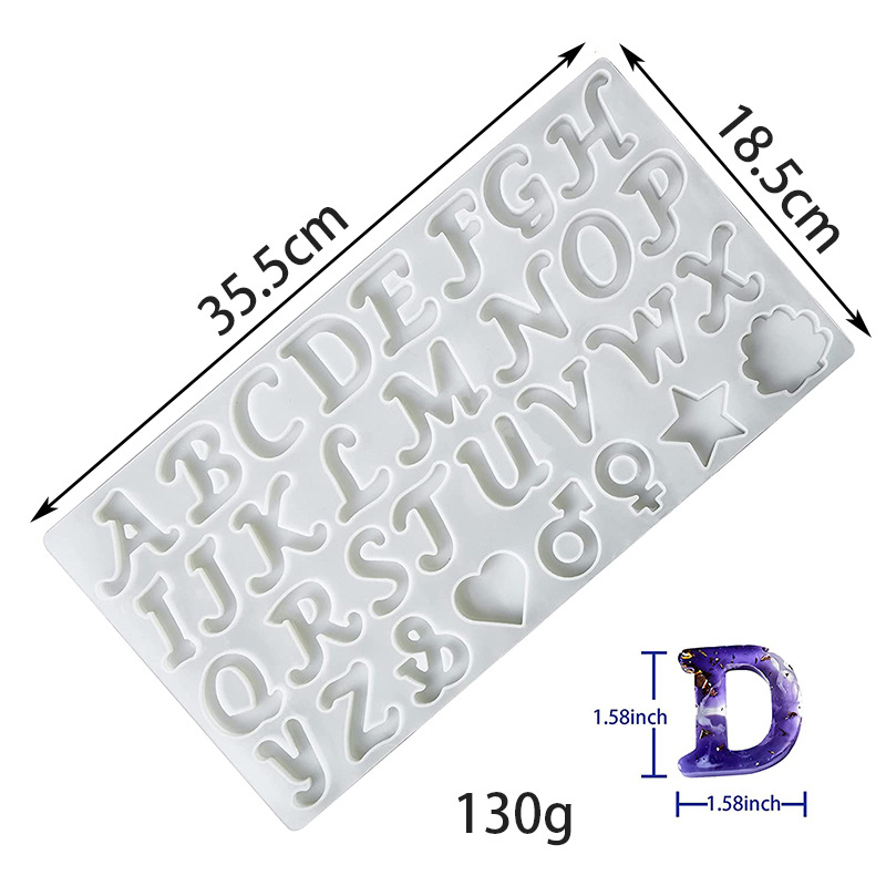 DIY cristal epoxi resina molde colgante 26 inglés llavero silicona molde Amazon