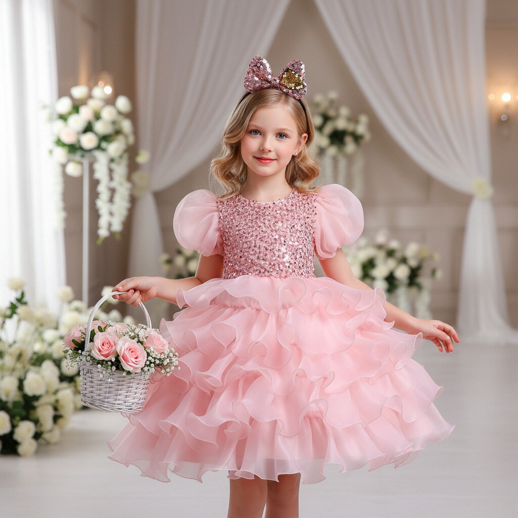 (Cross-border trading), children's evening dress, headband 2