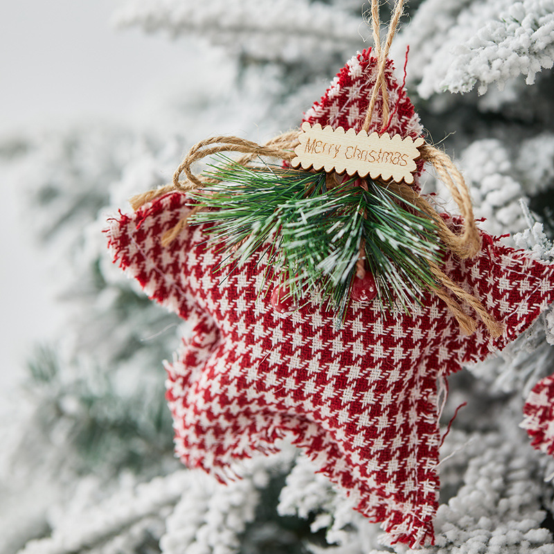 15cm árbol de Navidad de pentacos tela decoración colgante árbol de Navidad colgante colgante pin pin colgante
