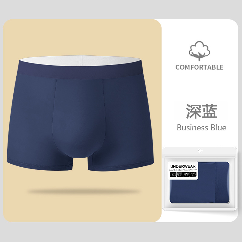 Ropa interior de hombre de seda de hielo verano fresco transpirable sin costuras antibacteriano deportes absorbente de sudor color sólido más tamaño ropa interior de hombre al por mayor