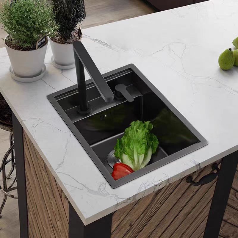 Fregadero invisible de acero inoxidable 304, tanque único, nano negro oculto, mesa de bar, lavabo para verduras, mini piscina