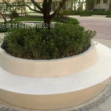 力达城市改造UHPC艺术装饰混凝土树池坐凳 圆形HPC仿石公共椅