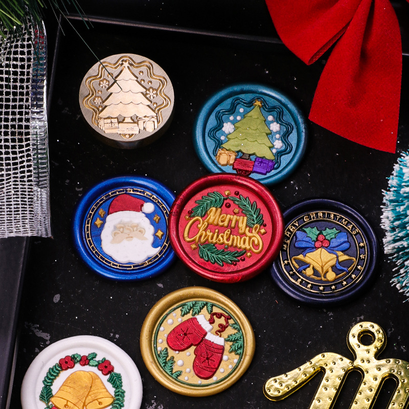 Color europeo fuego pintura sello nuevo Navidad Serie 2 cobre cabeza vacaciones cumpleaños regalo sobre de embalaje tarjeta felicitación