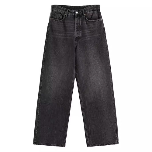 Women's Loose Wide Leg Jeans with Cat Mustache and Monkey Design, European and American Style