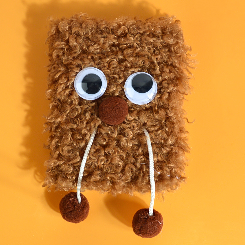 Regalos creativos de peluche A6 páginas de color cuaderno de mano de cabello largo monstruo de peluche cuaderno creativo tendencia diario al por mayor