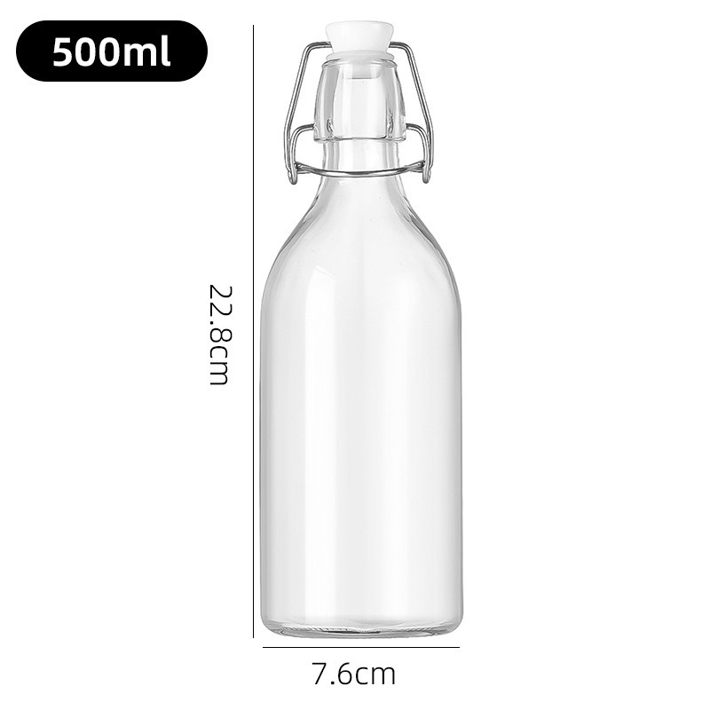 Botella de enzima de vidrio transparente de jugo de frutas botella de bebida de vino de frutas botella de vino de frutas de Amazon botella de vidrio caliente